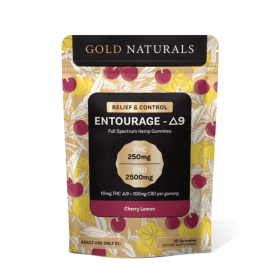 10mg Entourage Δ9 THC Gummies – Full-Spectrum Hemp Extract for Stress Relief, Relaxation & Sleep (Flavor: Cherry Lemon, size: 25 PACK)