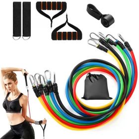 11Pcs Resistance Bands Set Fitness Workout Tubes Exercise Tube Bands (Option: MultiColor)